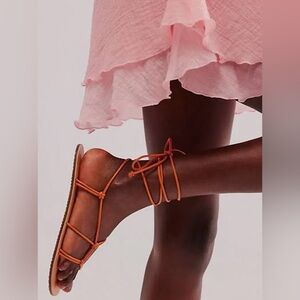 Free People Women So Strappy Sandals in Sunset orange🍊